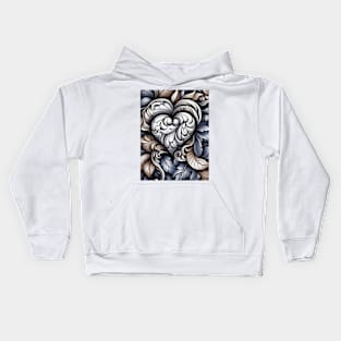 Monochrome Eleganc, Valentine's Day Kids Hoodie